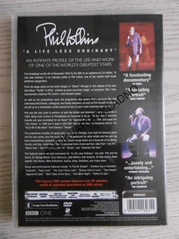 PHIL COLLINS, A LIFE LESS ORDINARY, DVD HUDBA