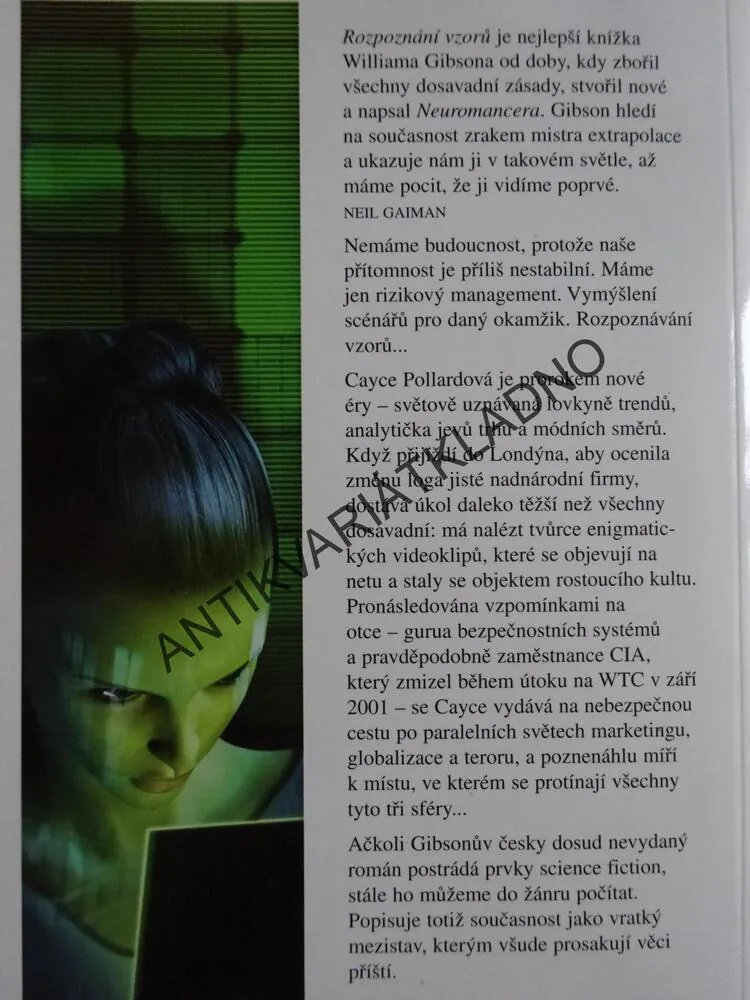 ROZPOZNÁNÍ VZORŮ, WILLIAM GIBSON, **an