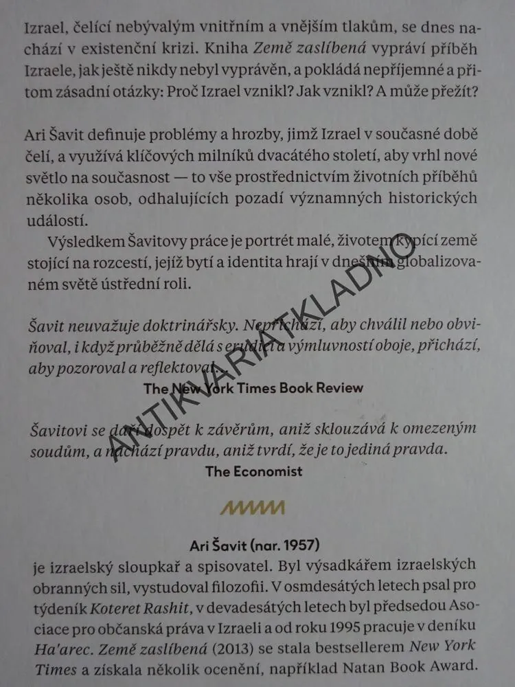 ZEMĚ ZASLÍBENÁ, ARI ŠAVIT, **an