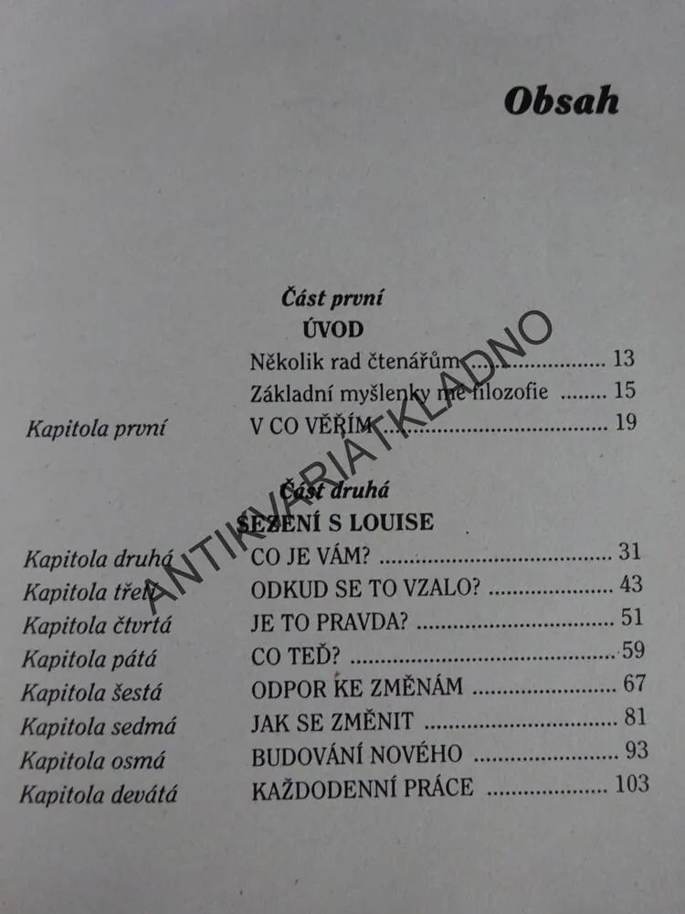 MILUJ SVŮJ ŽIVOT, LOUISE HAY, **an