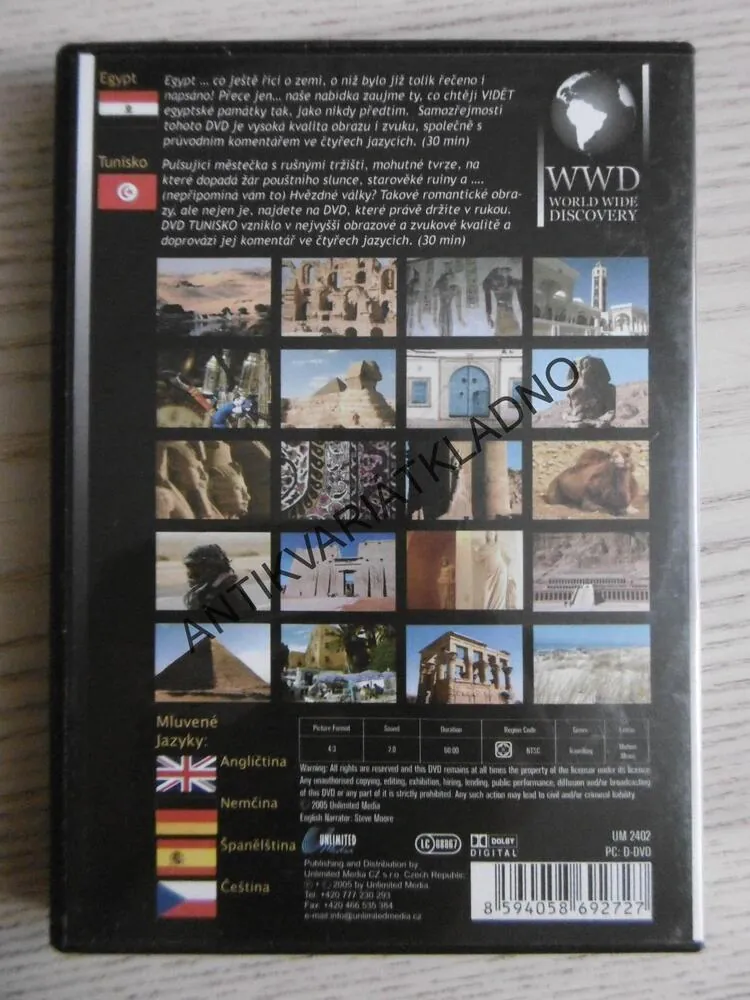 EGYPT, TUNISKO, DVD FILM DOKUMENT