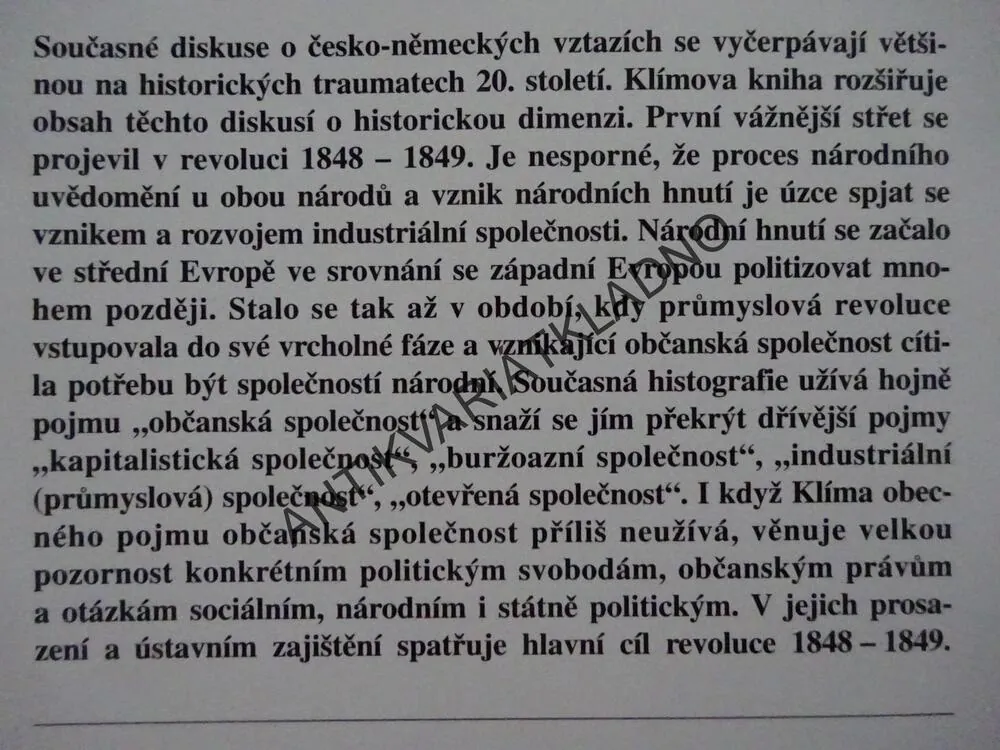 ČEŠI A NĚMCI V REVOLUCI 1848 - 1849, ARNOŠT KLÍMA, **an