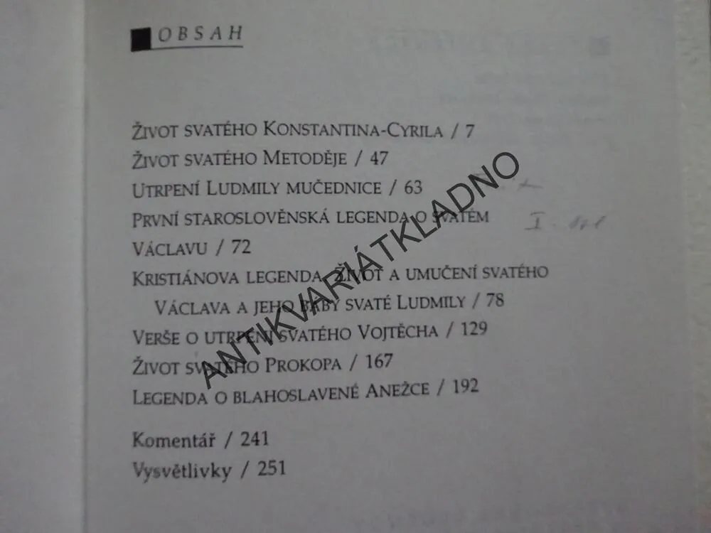 STŘEDOVĚKÉ LEGENDY O ČESKÝCH SVĚTCÍCH, **an