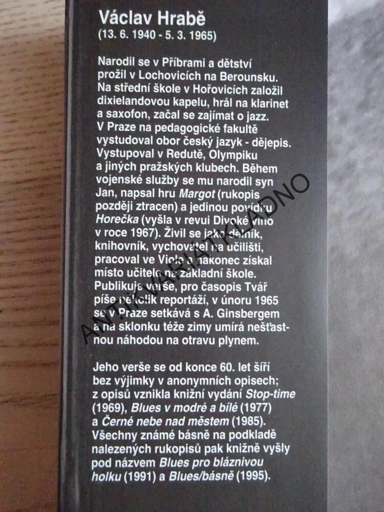 HOREČKA, VÁCLAV HRABĚ, **an