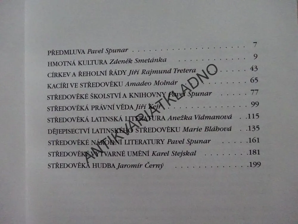 KULTURA STŘEDOVĚKU, PAVEL SPUNAR A KOLEKTIV, **an