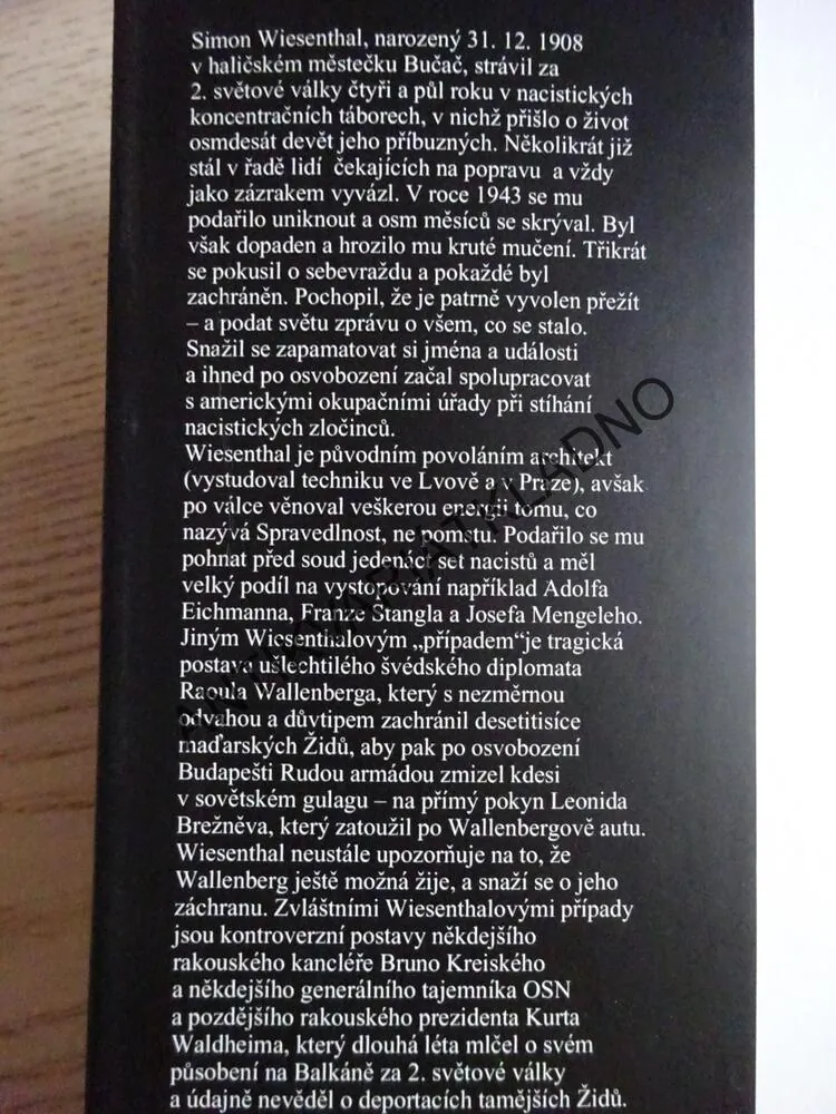 SIMON WIESENTHAL A JEHO PŘÍPADY, ALAN LEVY, **an