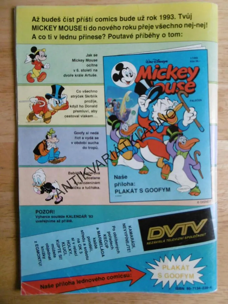 MICKEY MOUSE, KOMIKS, DISNEY, 12/1992