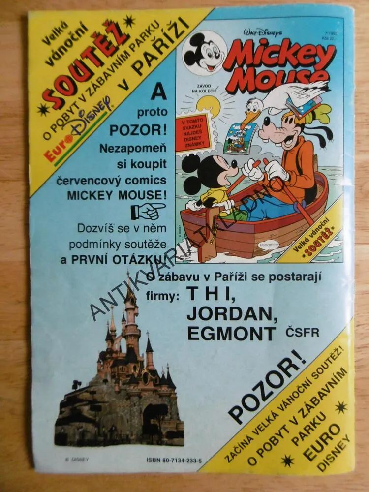 MICKEY MOUSE, KOMIKS, DISNEY, 6/1992