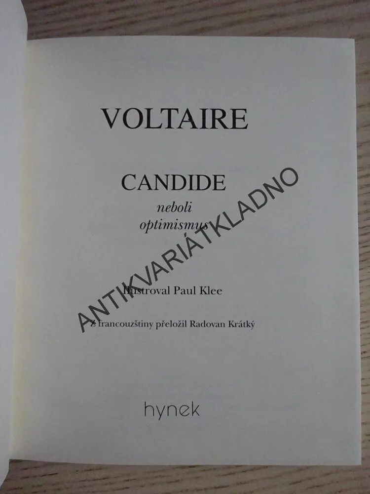 CANDIDE NEBOLI OPTIMISMUS, VOLTAIRE, **an