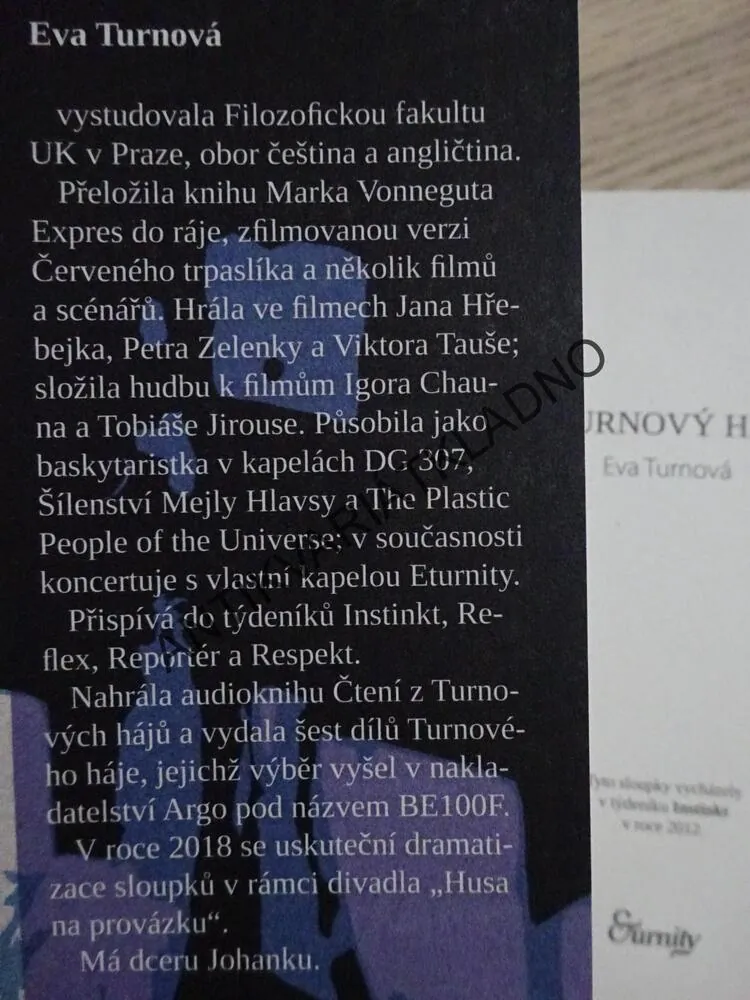 TURNOVÝ HÁJ, EVA TURNOVÁ, **an