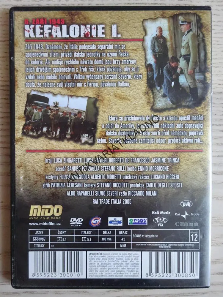 KEFALONIE, 8. ZÁŘÍ 1943, PRVNÍ ČÁST, DVD FILM