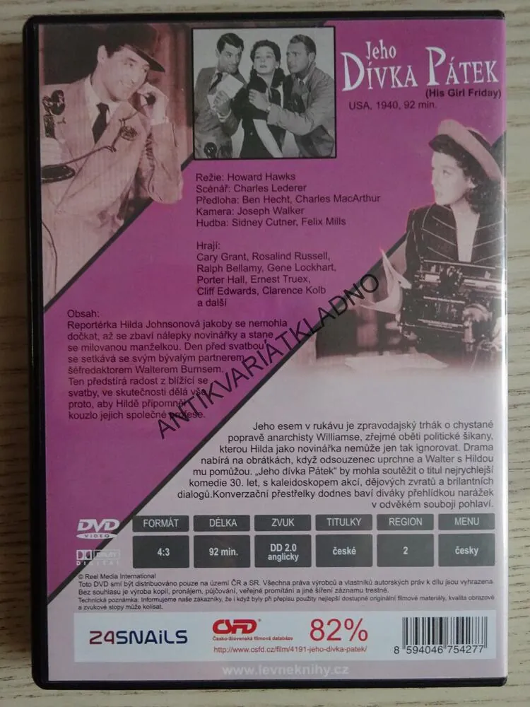JEHO DÍVKA PÁTEK, DVD FILM 