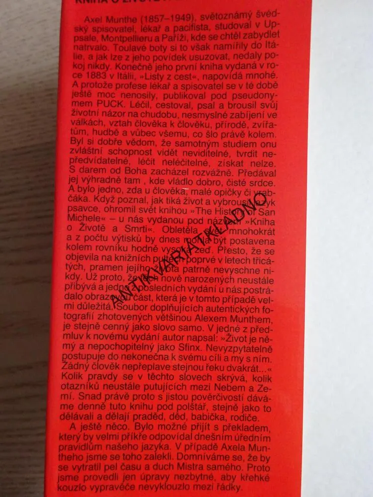 KNIHA O ŽIVOTĚ A SMRTI, AXEL MUNTHE, **an