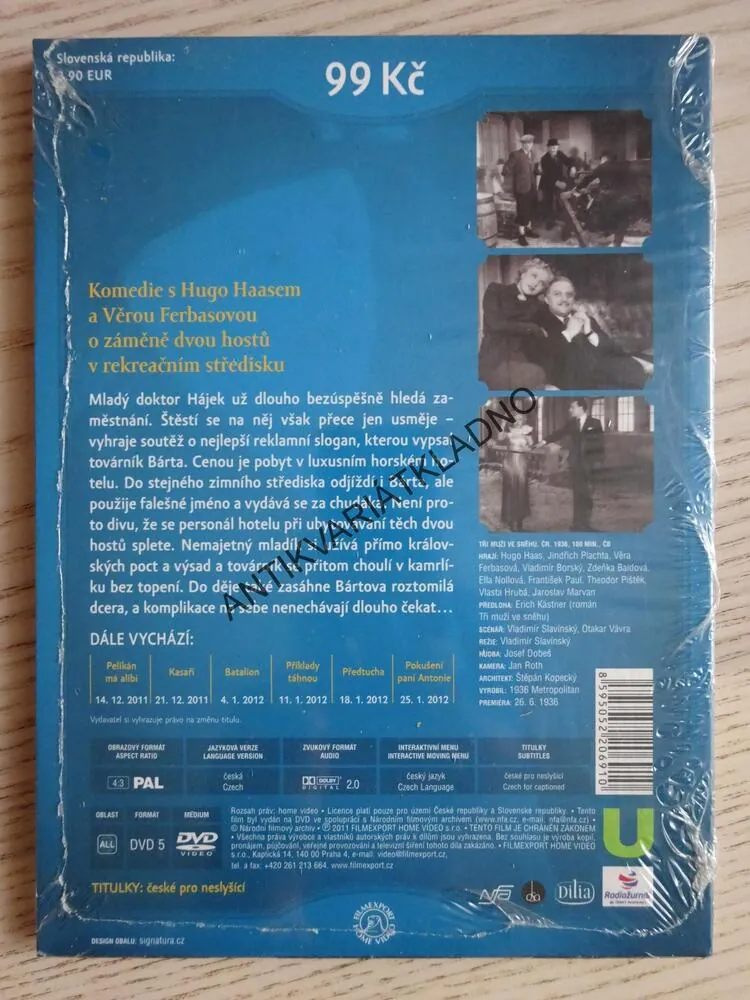 TŘI MUŽI VE SNĚHU, DVD FILM 
