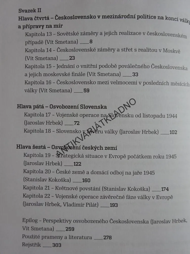 DRAZE ZAPLACENÁ SVOBODA, OSVOBOZENÍ ČESKOSLOVENSKA 1944-1945, SVAZEK II, JAROSLAV HRBEK, VÍT SMETANA, **an