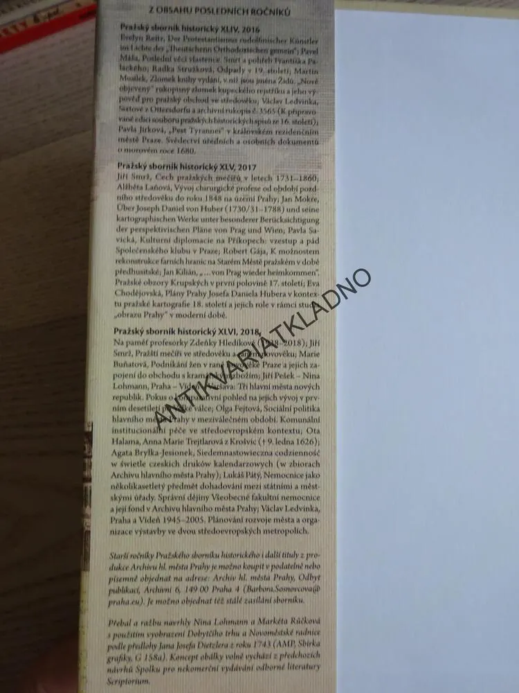 PRAŽSKÝ SBORNÍK HISTORICKÝ XLVII, **an