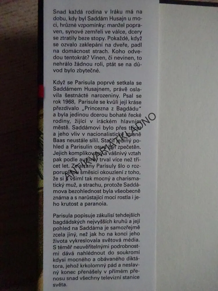 MŮJ ŽIVOT SE SADDÁMEM HUSAJNEM, PARISULA LAMPSOSOVÁ, LENA KATARINA SWANBERGOVÁ, **an