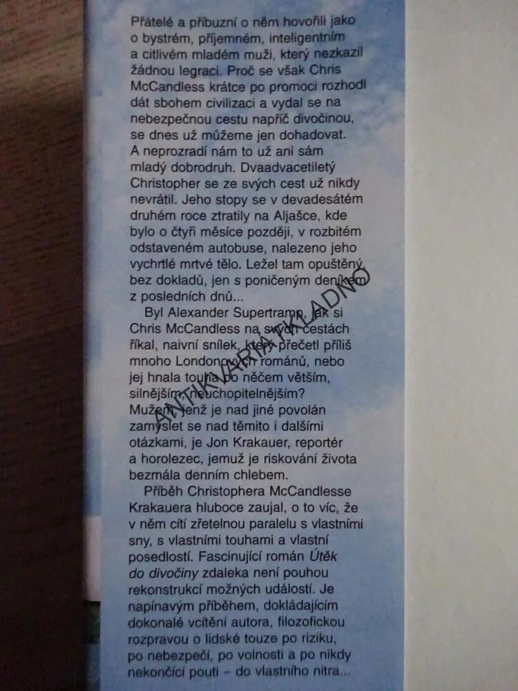 ÚTĚK DO DIVOČINY, JON KRAKAUER, **an