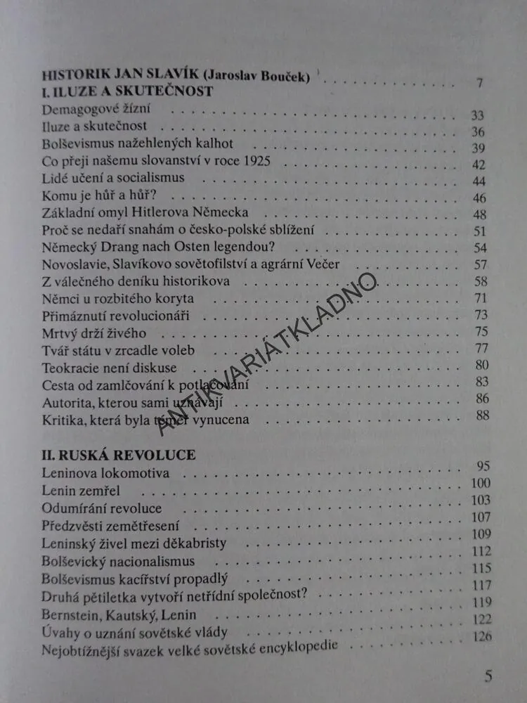 ILUZE A SKUTEČNOST, JAN SLAVÍK, **an