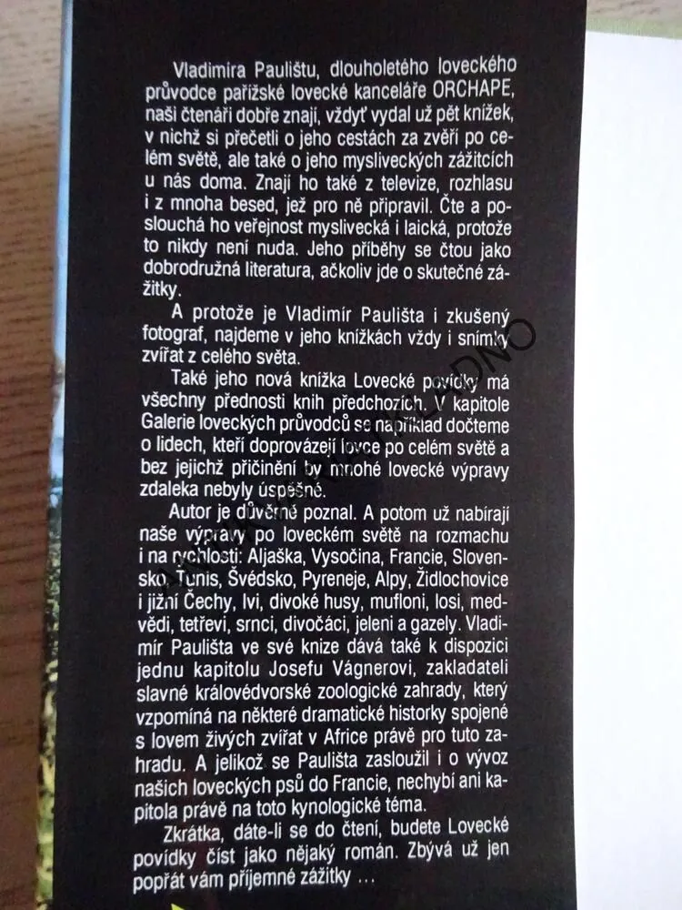 LOVECKÉ POVÍDKY, VLADIMÍR PAULIŠTA, **an