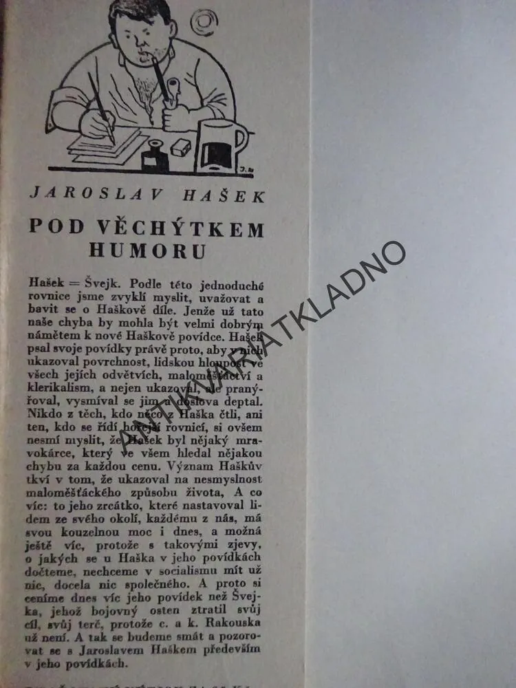POD VĚCHÝTKEM HUMORU, JAROSLAV HAŠEK, **an