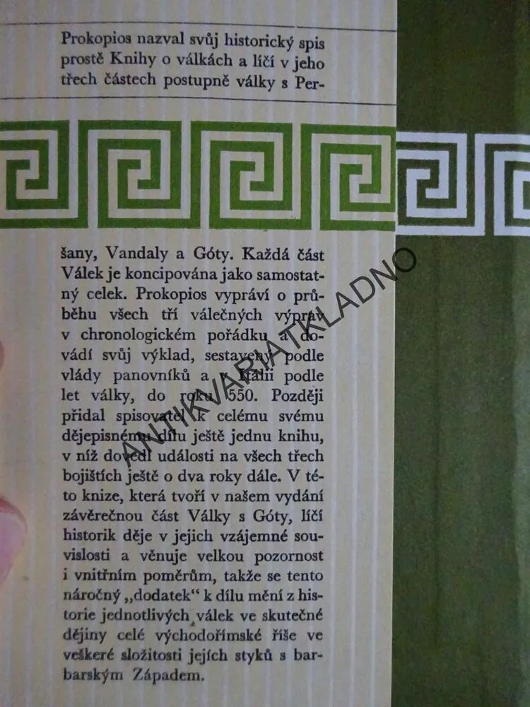 VÁLKA S GÓTY, PROKOPIOS Z KAISAREIE, **an