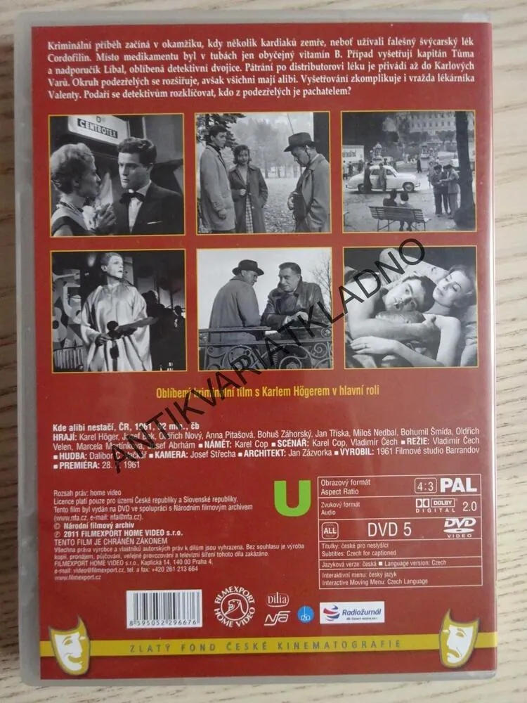 KDE ALIBI NESTAČÍ, DVD FILM
