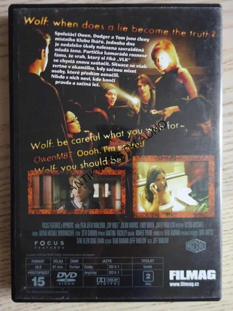 CRY WOLF, DVD FILM