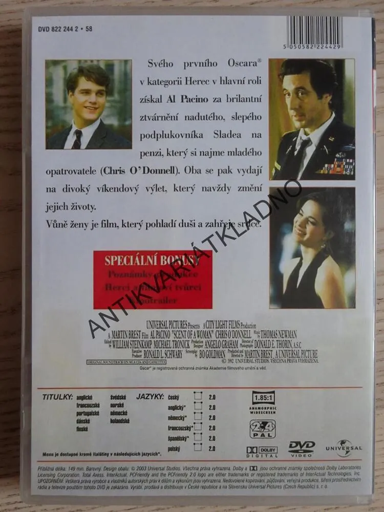 VŮNĚ ŽENY, DVD FILM