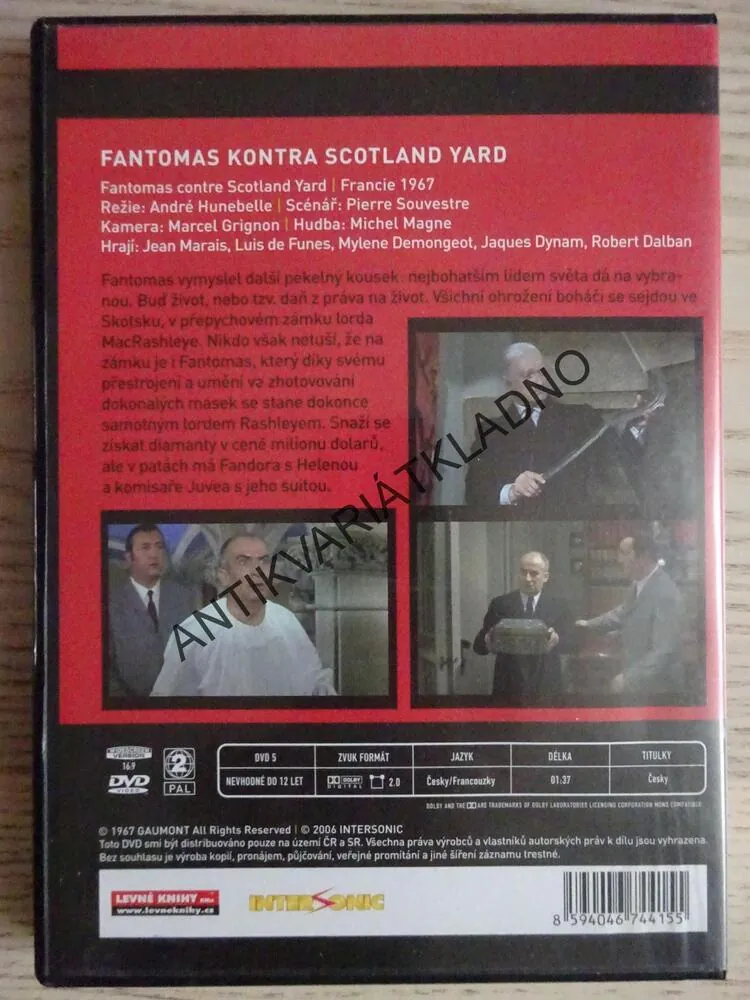 FANTOMAS KONTRA SCOTLAND YARD, DVD FILM