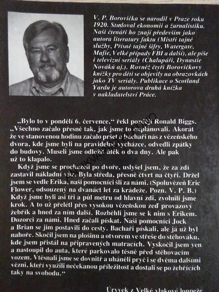SCOTLAND YARD ZASAHUJE, V.P.BOROVIČKA, **an