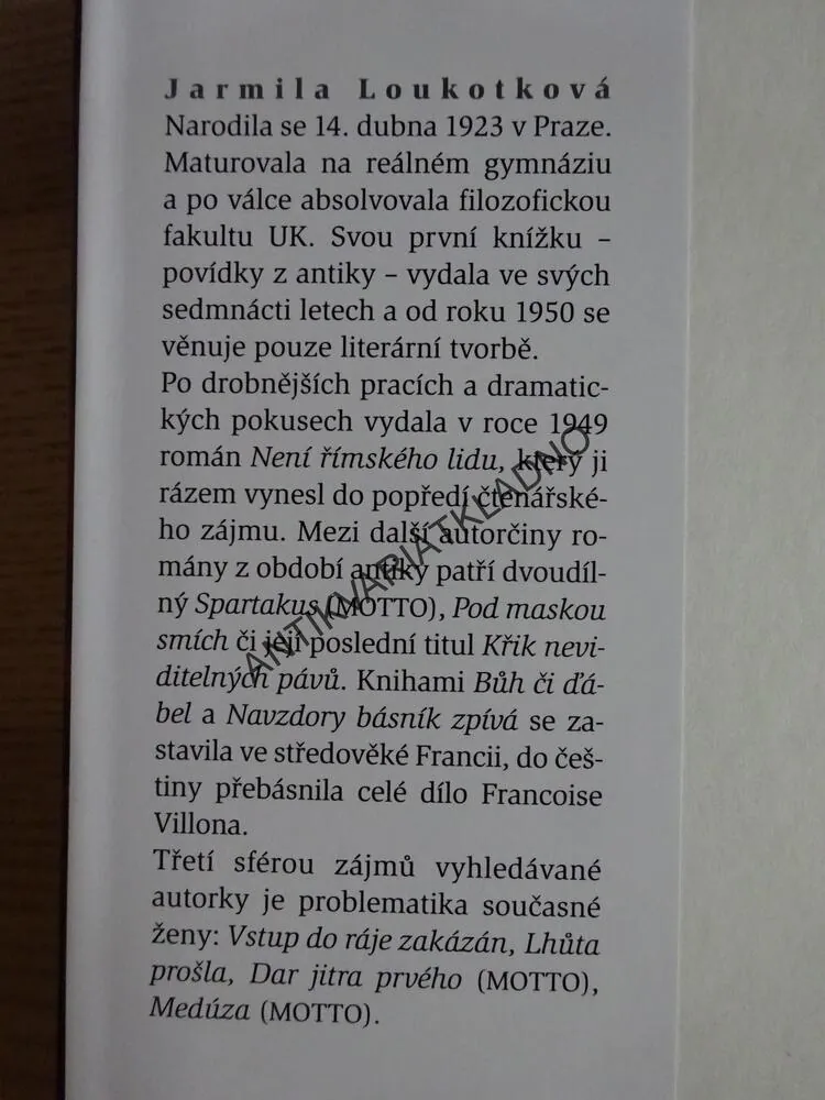ODMĚNA, JARMILA LOUKOTKOVÁ, **an
