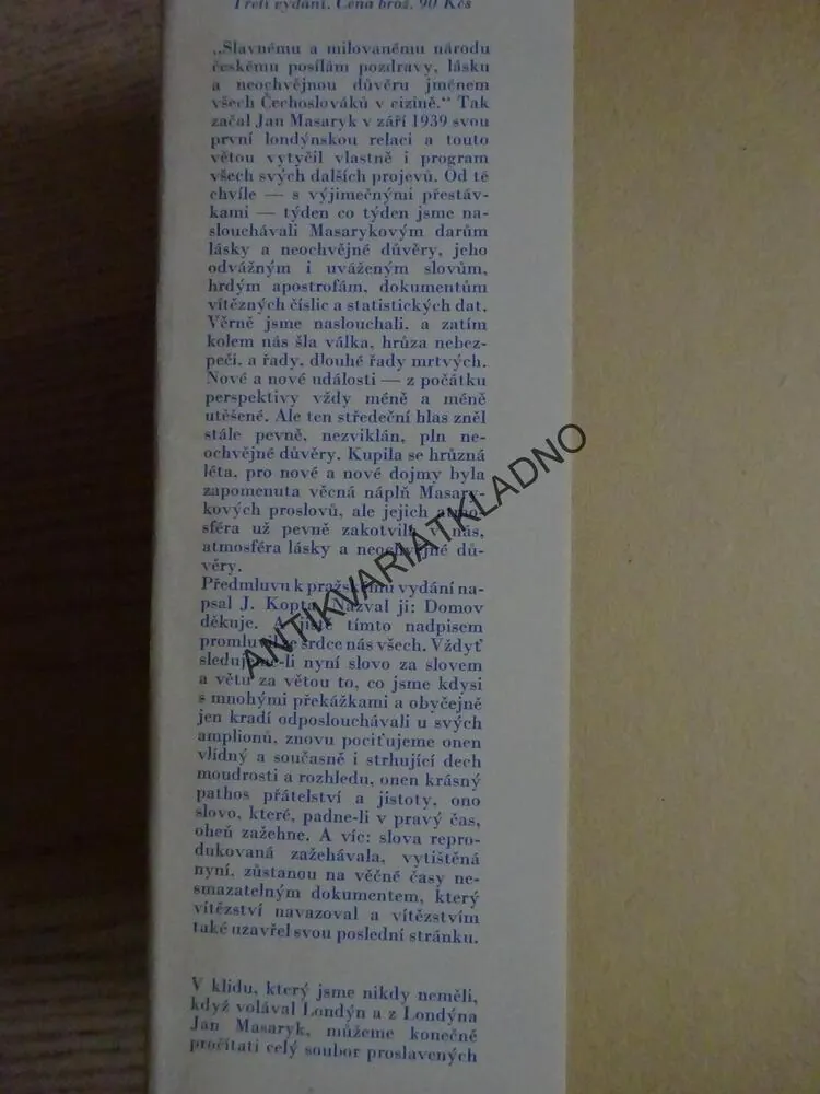 JAN MASARYK VOLÁ LONDÝN, tvrdá vazba, **an