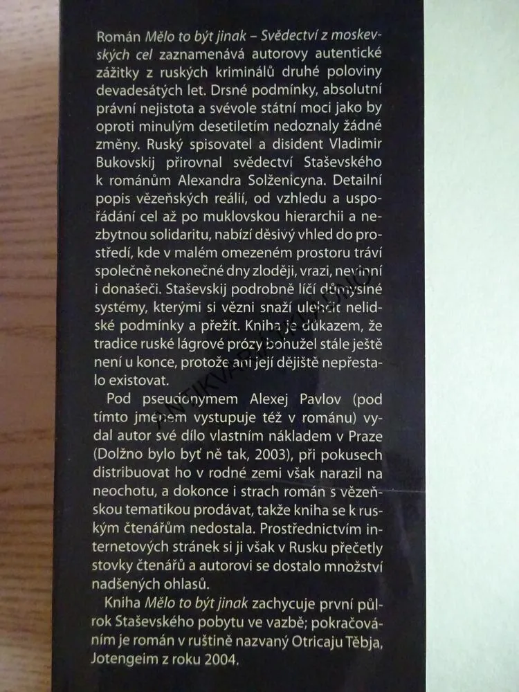 MĚLO TO BÝT JINAK, ILJA STAŠEVSKIJ, **an