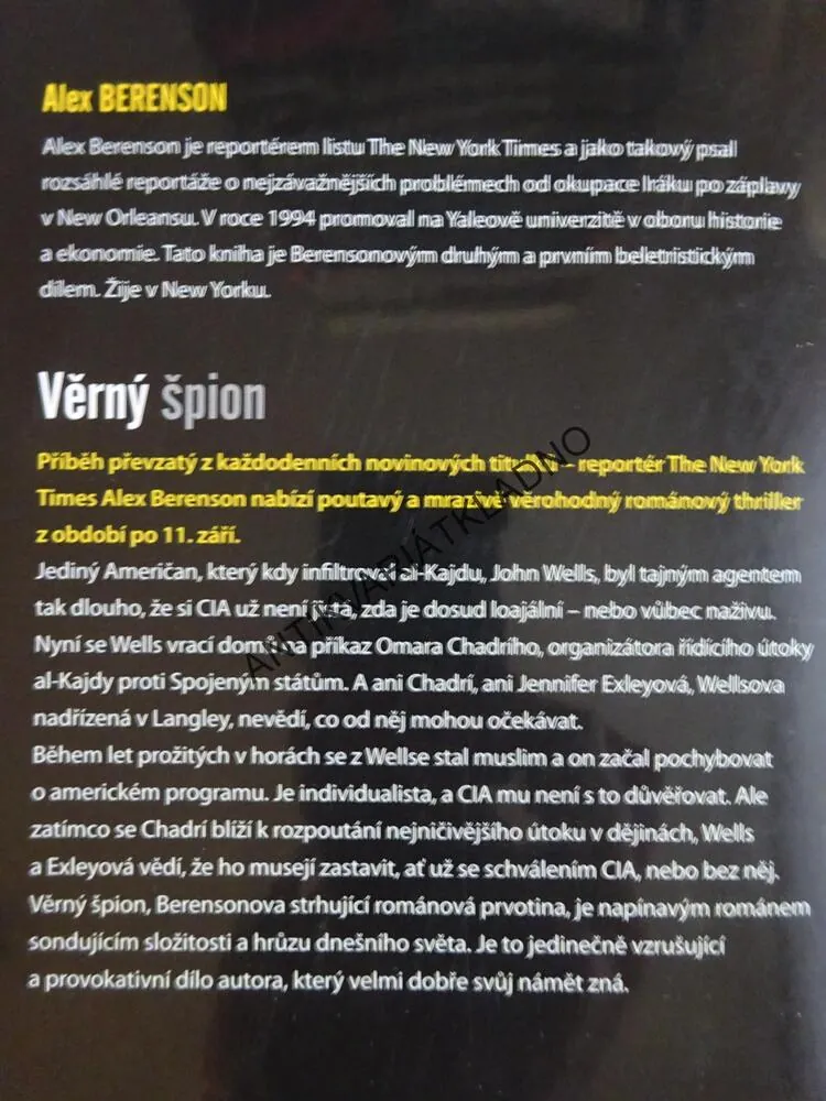 VĚRNÝ ŠPION, ALEX BERENSON, **an