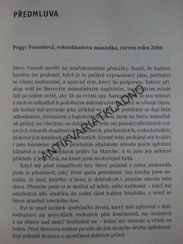 LOVEC VĚTRU, STEVE FOSSETT, **an