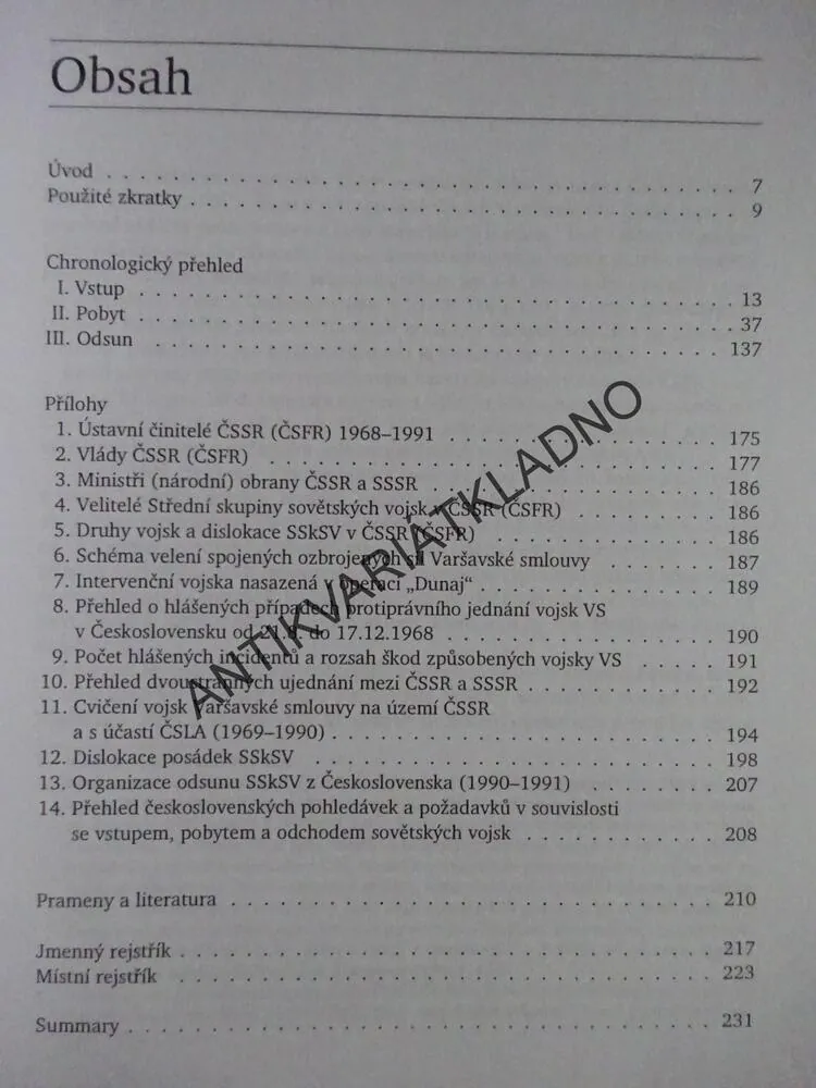 SOVĚTSKÁ ARMÁDA V ČESKOSLOVENSKU 1968-1991, JINDŘICH PECKA A KOL., **an