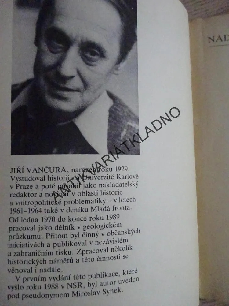 NADĚJE A ZKLAMÁNÍ, PRAŽSKÉ JARO 1968, JIŘÍ VANČURA, **an