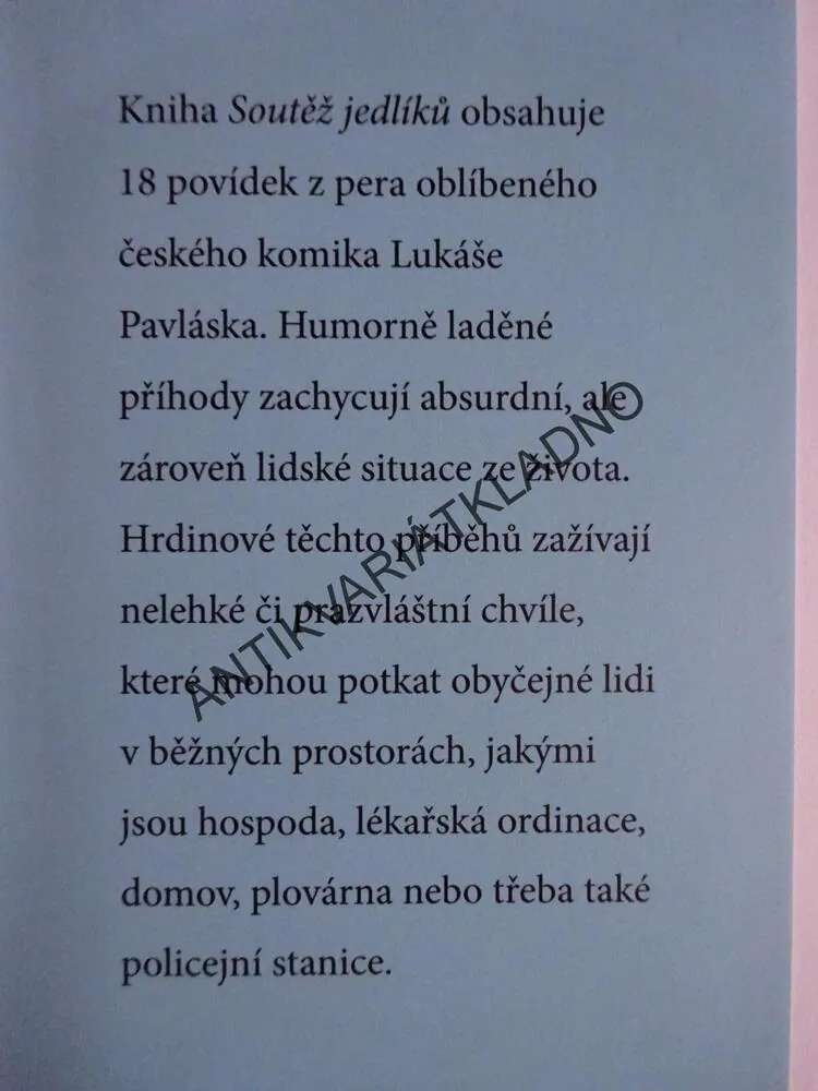 SOUTEŽ JEDLÍKŮ A JINÉ POVÍDKY, LUKÁŠ PAVLÁSEK, **an