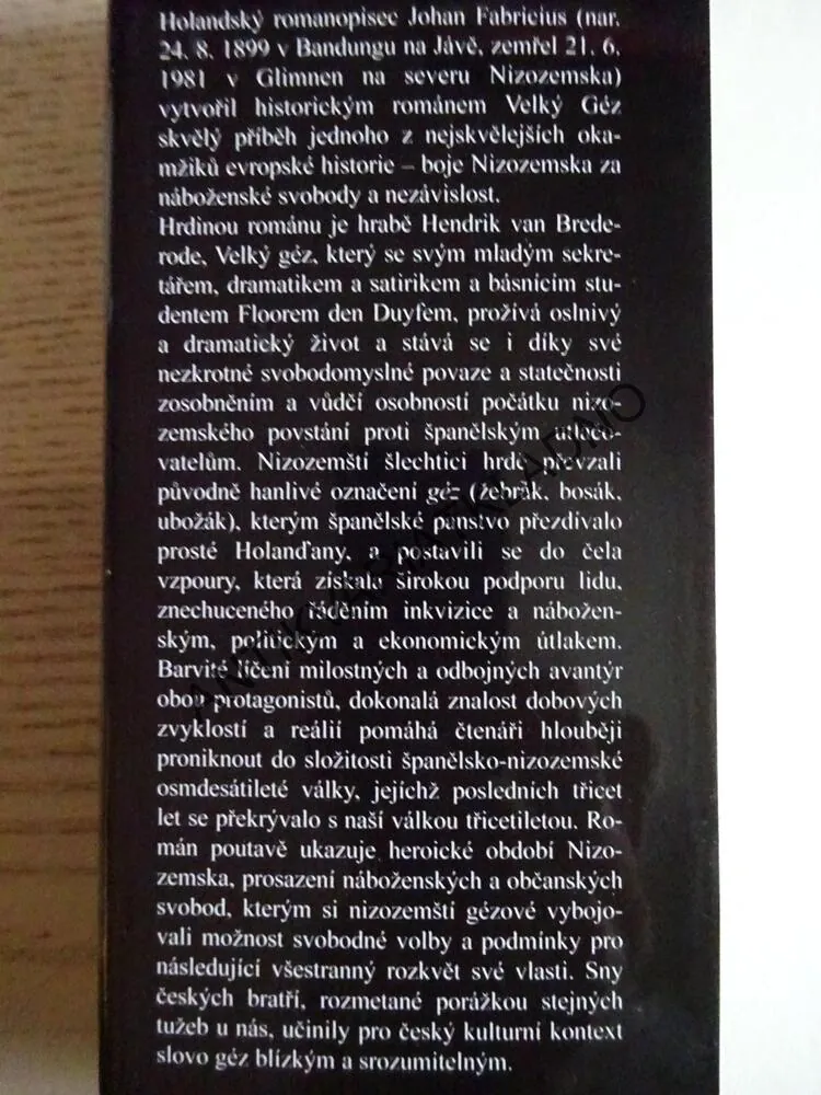 VELKÝ GÉZ, JOHAN FABRICIUS, **an
