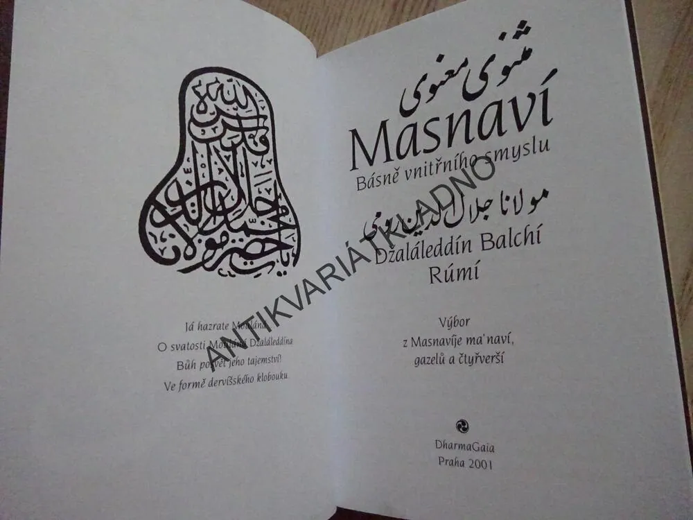 MASNAVÍ BÁSNĚ VNITŘNÍHO SMYSLU, DŽALÁLEDDÍN BALCHÍ,