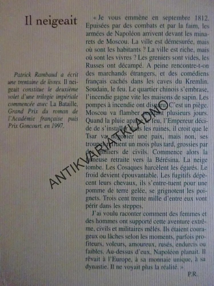 IL NEIGEAIT, PATRICK RAMBAUD, FRANCOUZSKY, **an