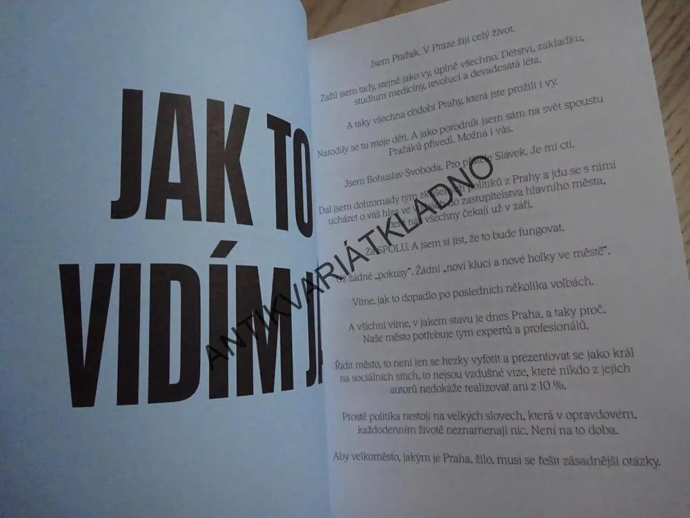 MÝM PRAŽANŮM, BOHUSLAV SVOBODA, **an