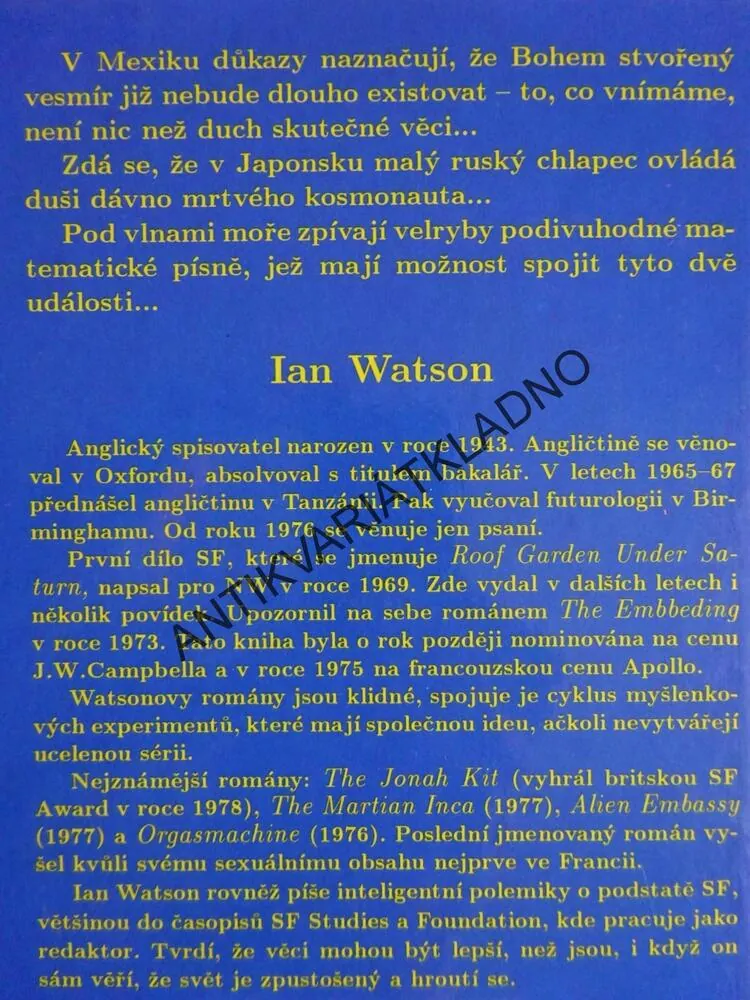 ŽALM PODLE JONÁŠE, IAN WATSON, **an