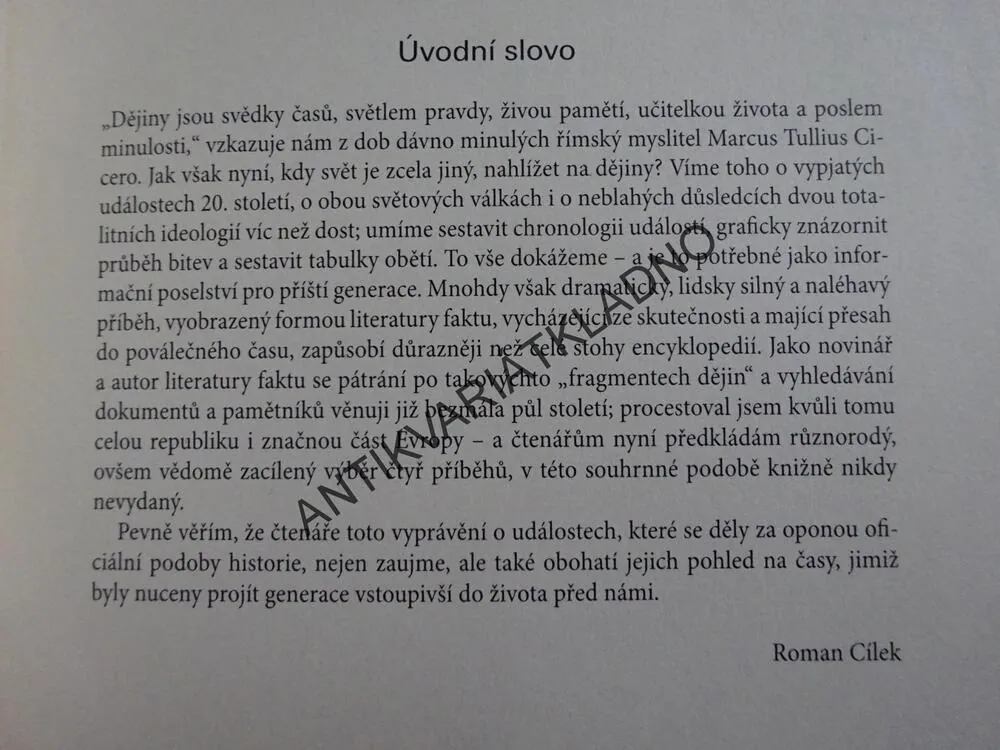 ZA OPONOU TERORU A VÁLKY, ROMAN CÍLEK, **an