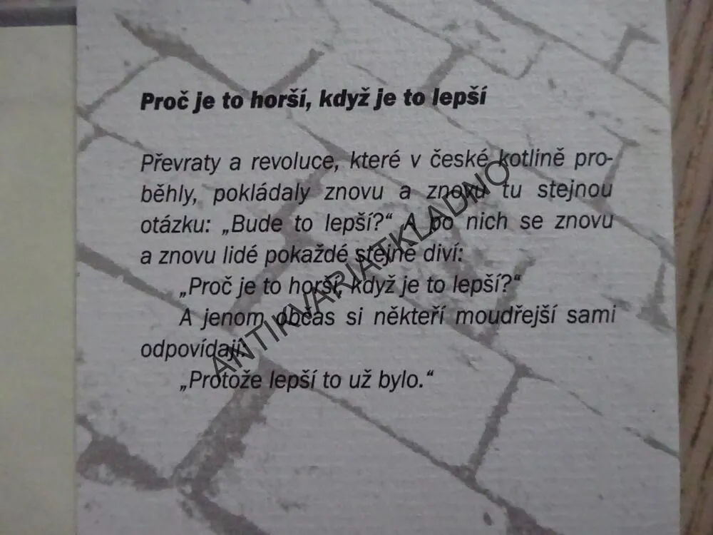 PROČ JE TO HORŠÍ, KDYŽ JE TO LEPŠÍ, PETR KOUDELKA, **an