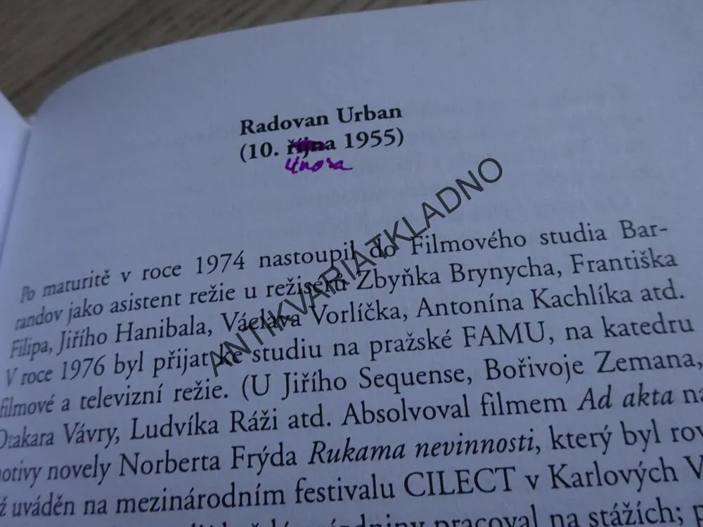 KONEC SEZONY (V OMŠELÝCH LÁZNÍCH), RADOVAN URBAN - AUTOGRAM, **an