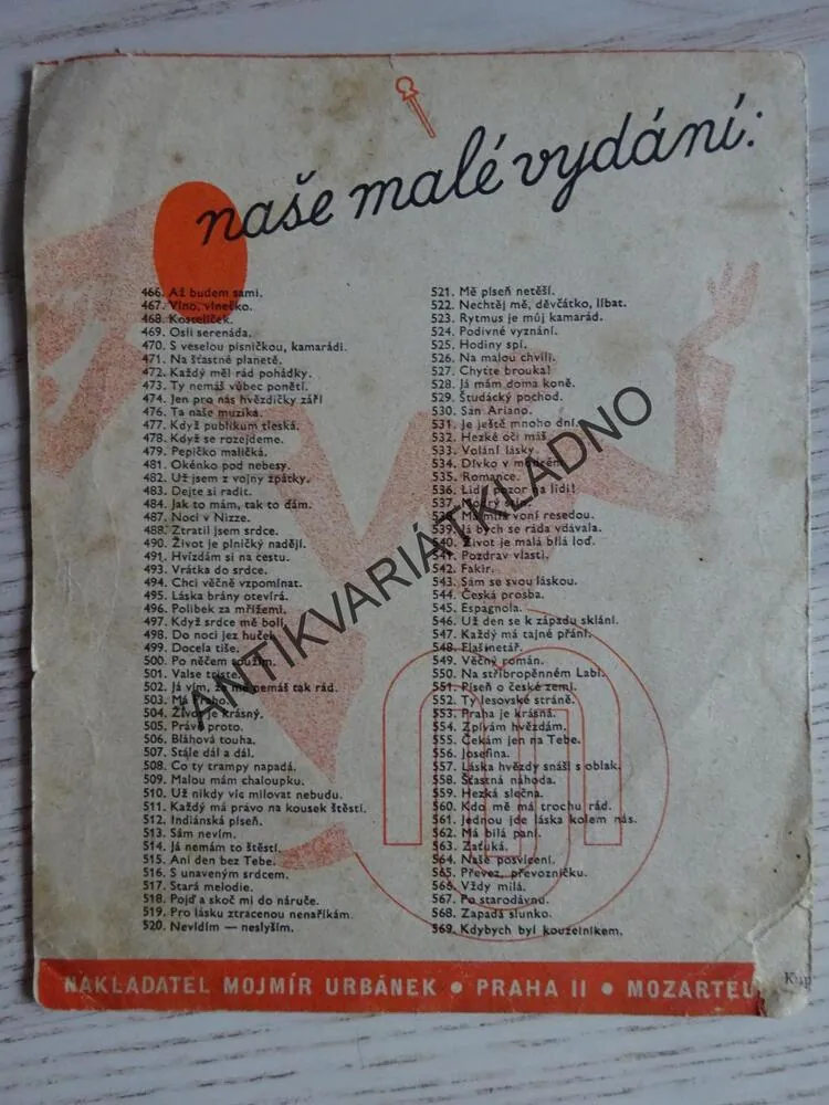 TY LESOVSKÉ STRÁNĚ, MADLA ZPÍVÁ EVROPĚ, NOTY, TEXT, 1 ks