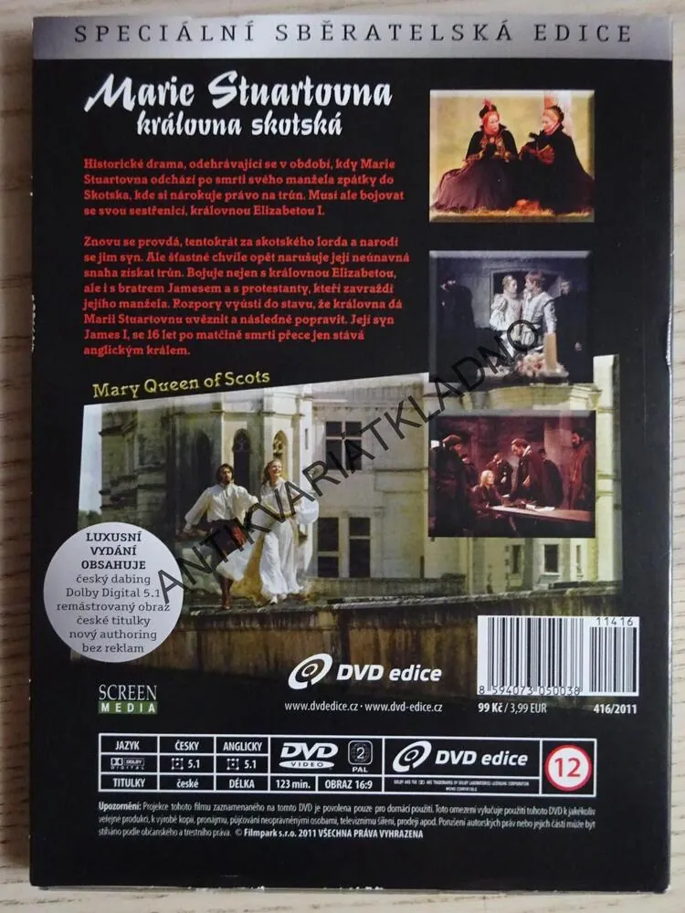 MARIE STUARTOVNA - KRÁLOVNA SKOTSKÁ, DVD FILM
