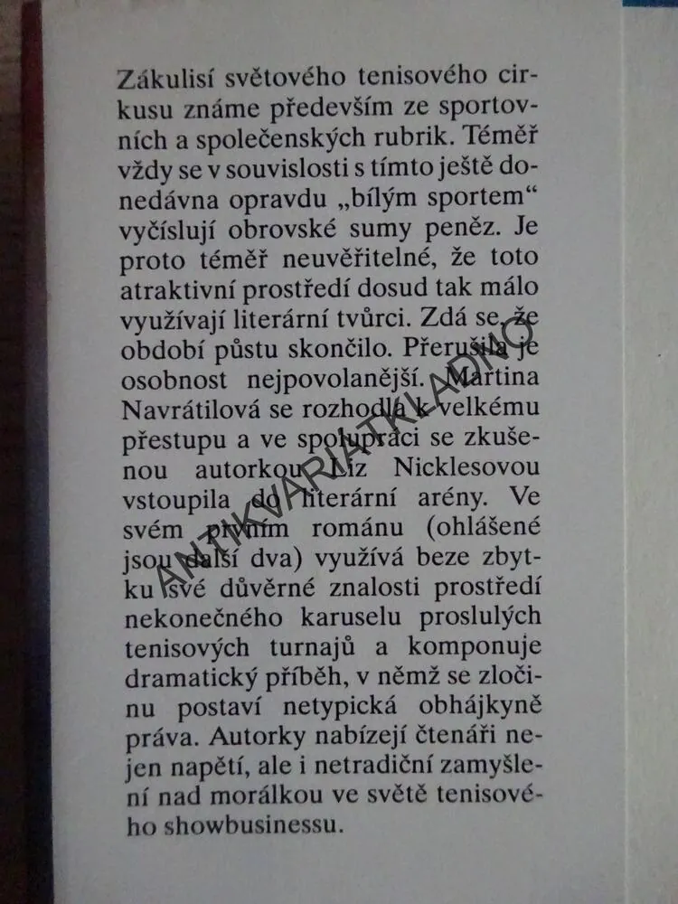 ABSOLUTNÍ NASAZENÍ, MARTINA NAVRÁTILOVÁ, LIZ NICKLESOVÁ, **an